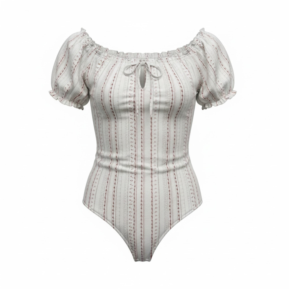 NWT Celebrity Pink Women's Square Neck Lace-Up Bodysuit